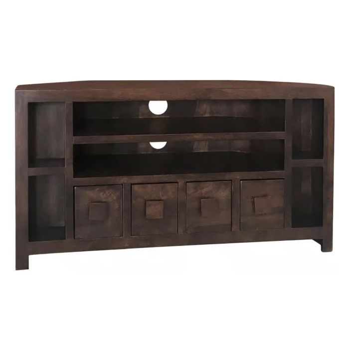 Delta Mango Wood Corner TV Unit 104cm - Walnut
