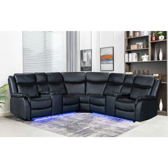 Black recliner corner sofa 2025