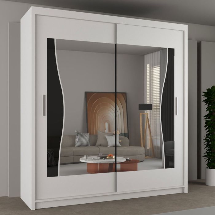Heffner White Sliding Door Wardrobe - 3 Sizes