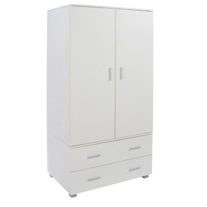 Wardrobe - LINTON 2 Door Wardrobe White 80cm