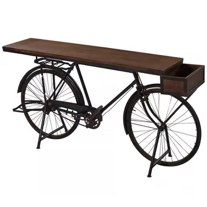 Black Bicycle Console Table Mango 198cm