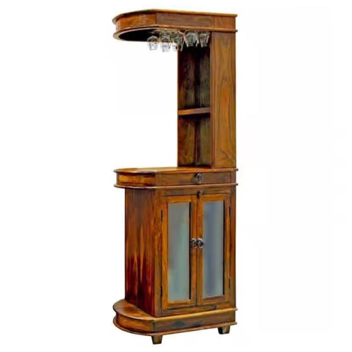 Crowley Sheesham Wood Small Bar Cabinet - Brown