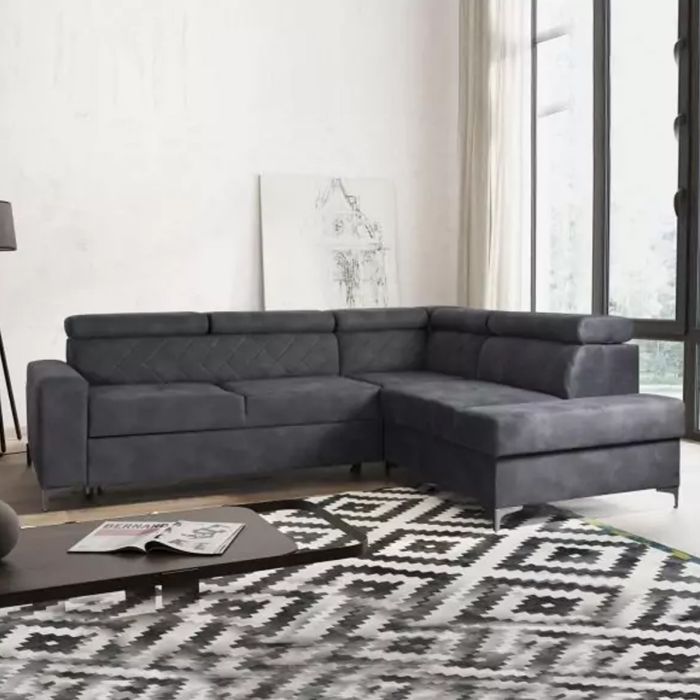 Corner Sofabed - ARMAGH 5 Seater L Shaped Right Hand Facing - Grey