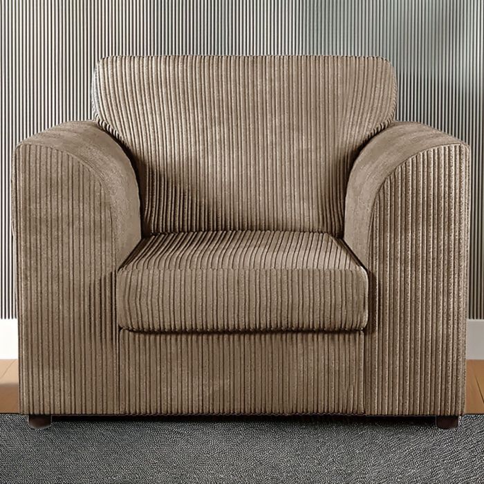 Desmond Jumbo Cord Upholstered Armchair - Coffee