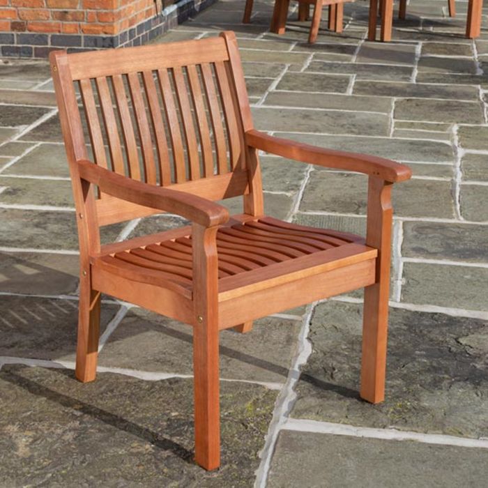Willington Hardwood Armchair with Shaped Seat and Back Rest