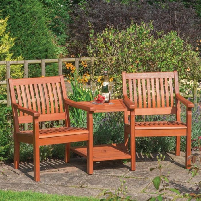 Versatile Comfort Willington Companion Seat with Parasol Ready Tables