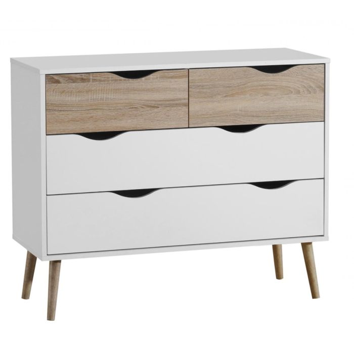MARTOCK White Chest of Drawers - Large-sized, 4 Drawers