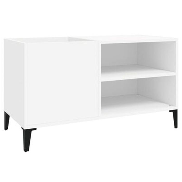 Record Cabinet White 84.5x38x48cm Engineered Wood