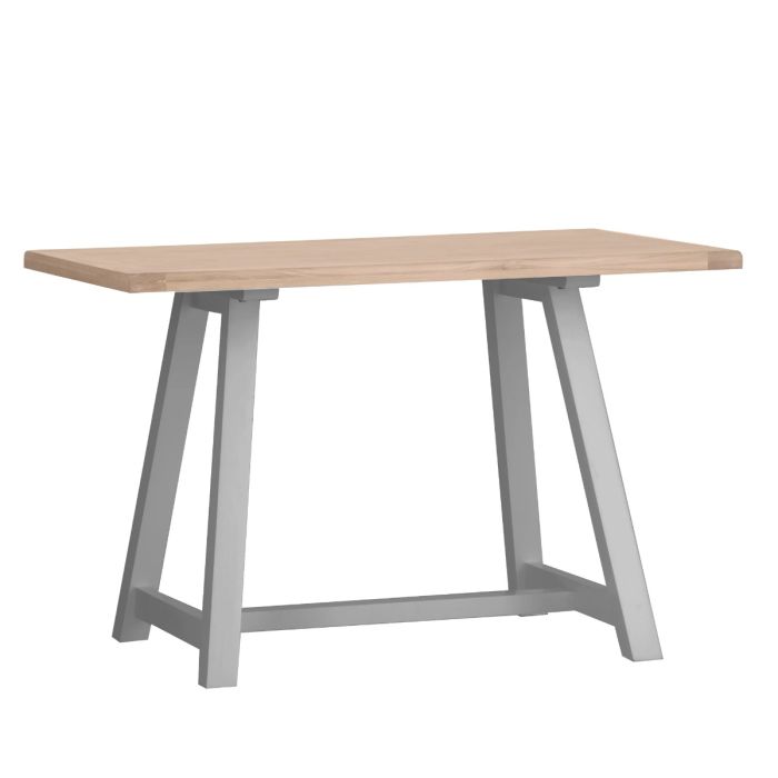 Triston Grey Frame Fixed Top Dining Table - Oak