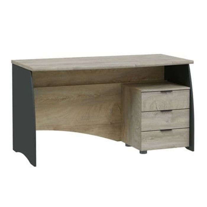 High Quality Material Large Computer Desk With Drawers - Oak and Grey