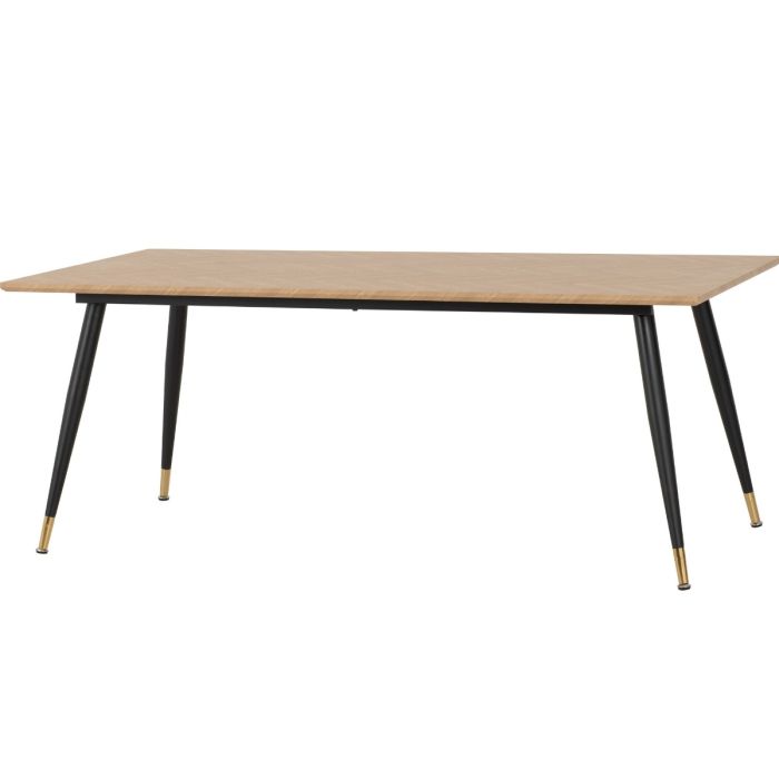 Hamilton Large Dining Set with Avery Chairs - Oak Effect Black Grey Velvet