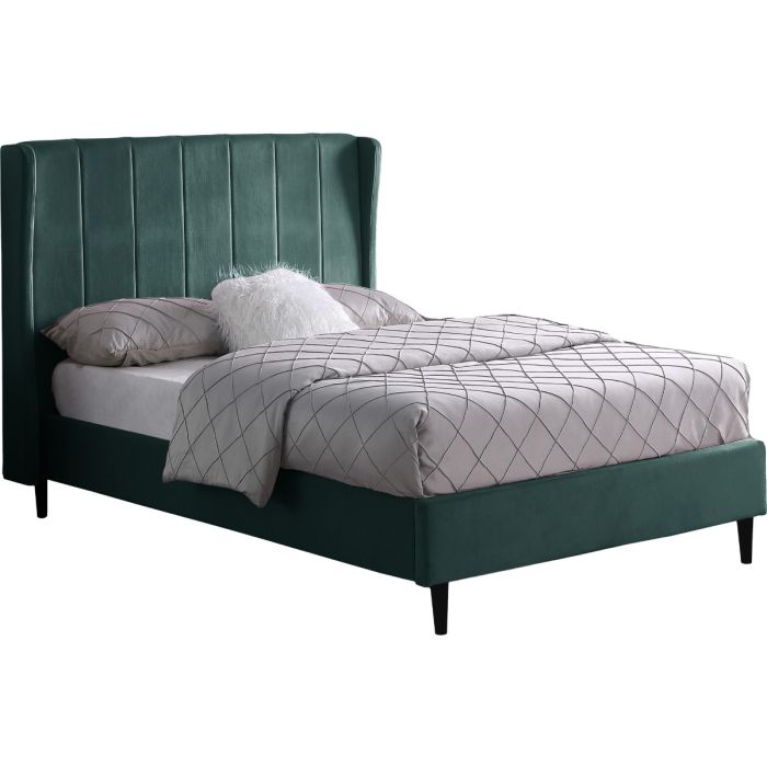 Amelia 5ft Kingsize Bed - Green Velvet Fabric