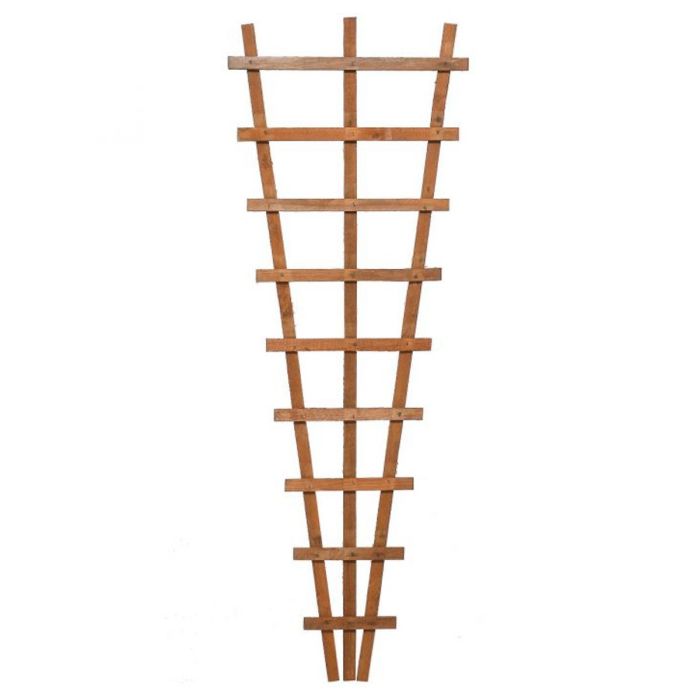Heavy Duty Dip Treated Fan Trellis Honey Brown Finish - Set of 3