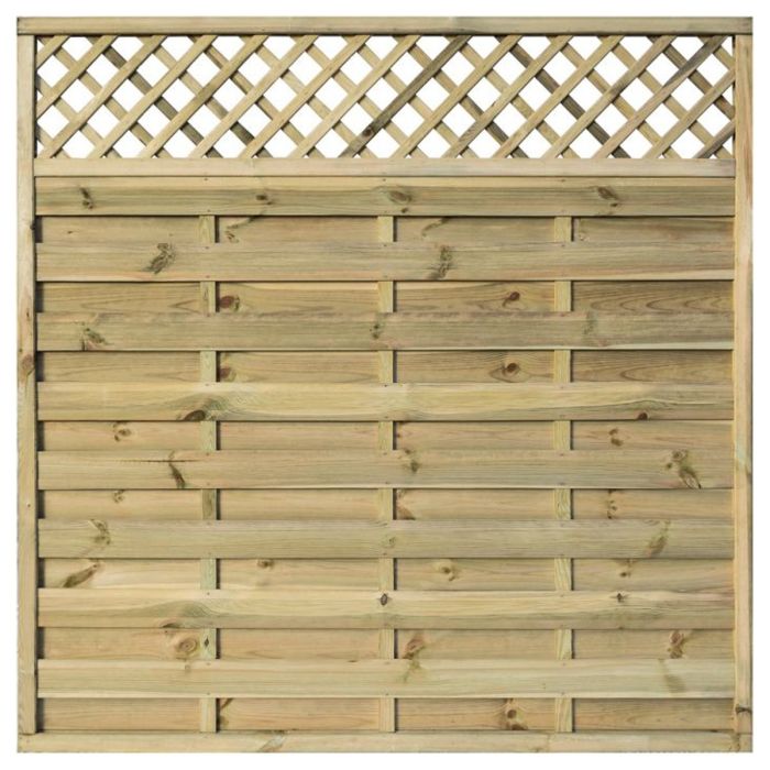Classic Lattice Infill Design Natural Timber Finish Pressure Treated 6x6 Slatted Panel - Set of 3