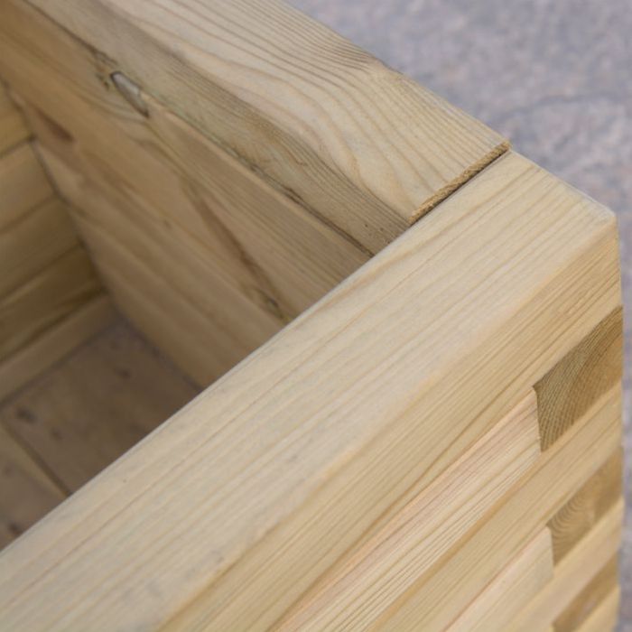 Rectangular Patio Planter with Natural Timber Finish