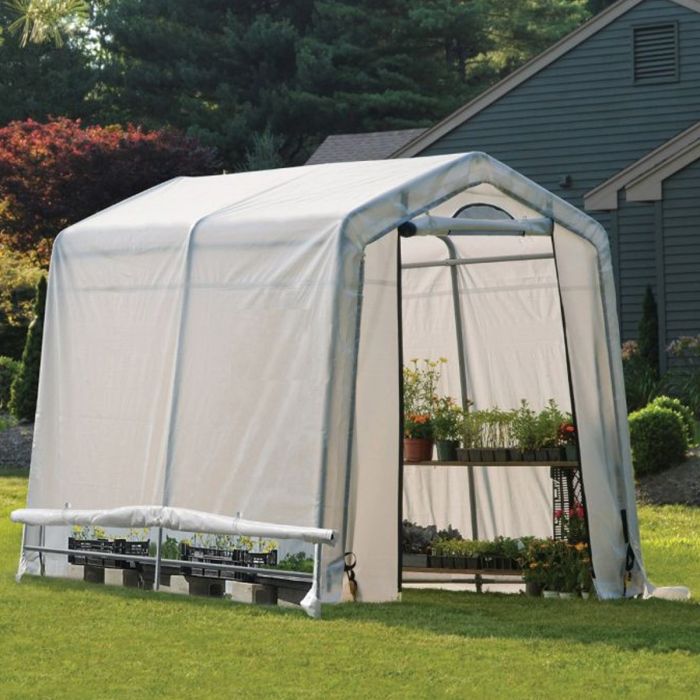 Dobson Greenhouse Plant Shelter with Translucent Ripstop Cover and Steel Frame - 8×6