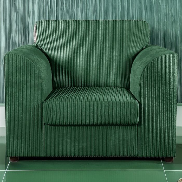 Desmond Jumbo Cord Upholstered Armchair - Green