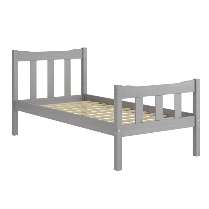 Single Bed - HARLAN Wooden 3ft Bed Grey