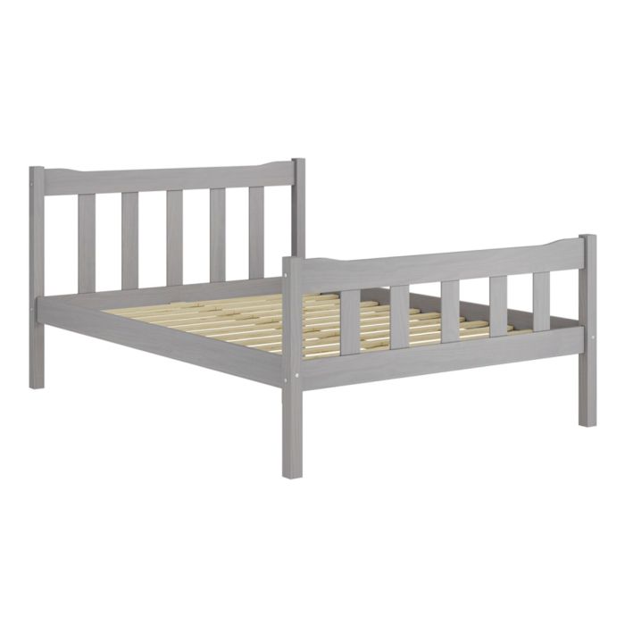Kingsize Bed - HARLAN Wooden 5ft Bed Grey