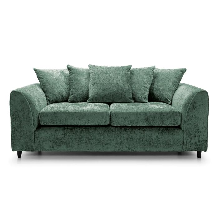 3 Seater Sofa - HENRY Crushed Chenille Fabric Sofa - Rifle Green