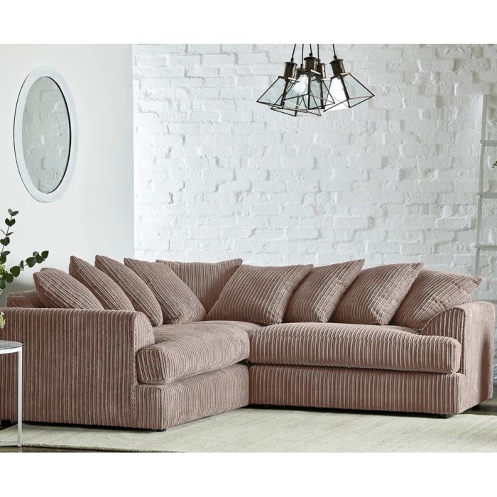 Jasper Jumbo Cord Corner Sofa - Coffee