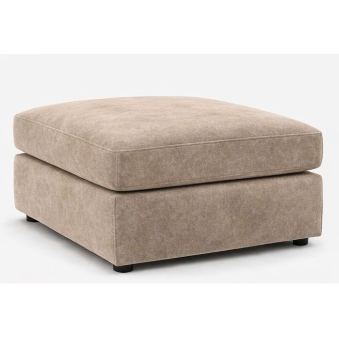 LORVANI Fabric Cushion Footstool - Beige