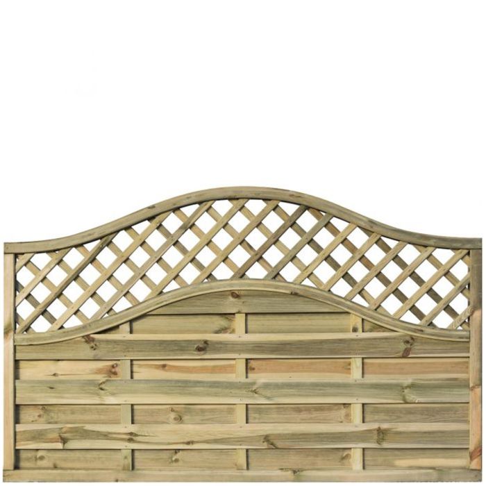 Alston Pressure Treated Timber Curved Top 6x4 Screen with Lattice Infill - Set of 3