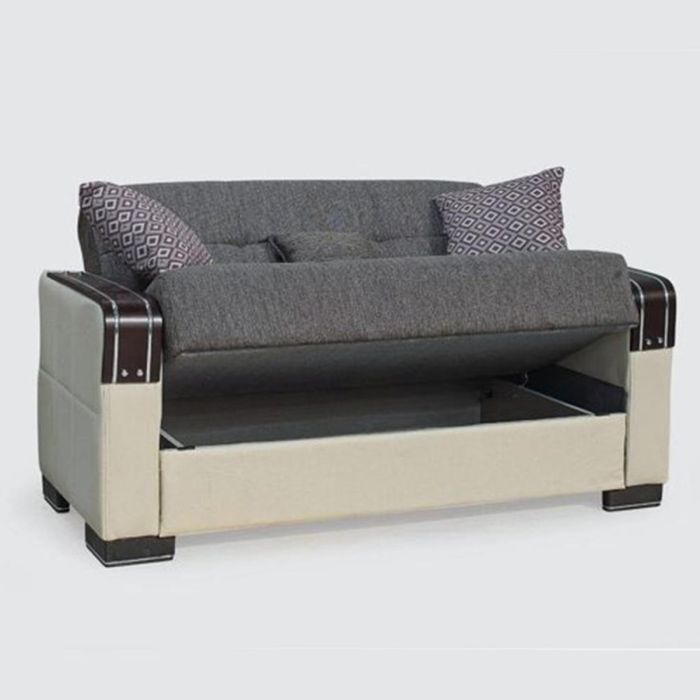 Kaven High Quality Fabric 2 Seater Sofabed - Brown