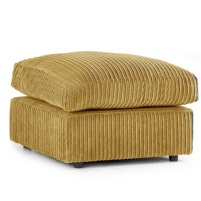 Desmond Jumbo Cord Upholstery Footstool - Mustard