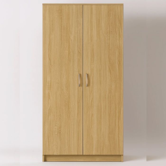 Wardrobe - SLEEK 2 Door Wardrobe Oak Finish 80cm