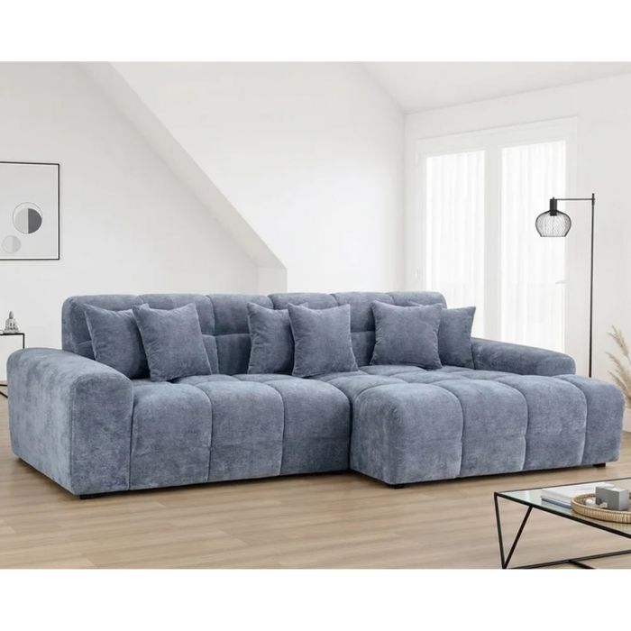 Corner Sofa - STACIE Corner Sofa Right Hand Blue 298cm