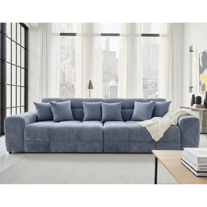 STACIE Fabric 4 Seater Sofa - Grey