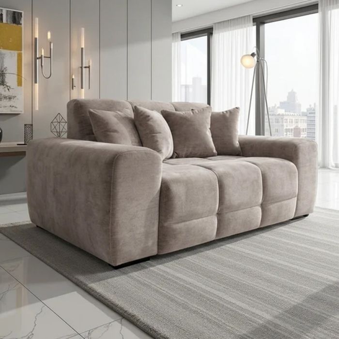 STACIE Fabric 2 Seater Sofa - Latte