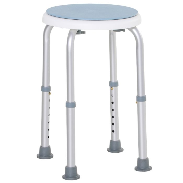 360° Swivel Seat Bath Shower Stool Adjustable Height w/ Aluminium Frame Non-Slip Feet Chair Safe Support Home Assistance