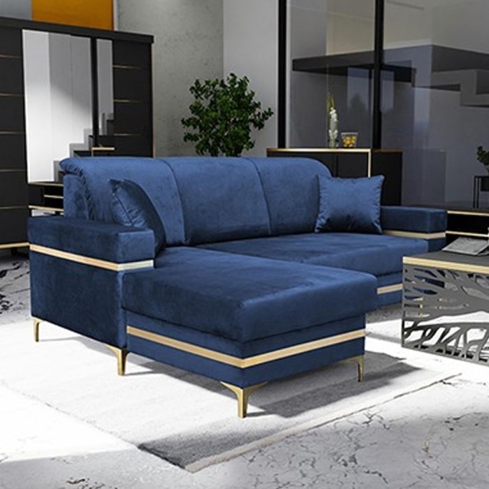 Wakefield Gold Touch Corner Storge Sofabed Left, Right Orientation - Blue