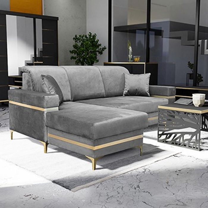 Wakefield Gold Touch Corner Storge Sofabed Left, Right Orientation - Grey