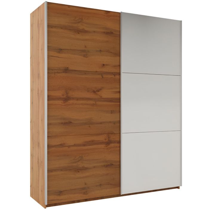 Wokingham Sliding Door Mirror 200cm Wardrobe - Oak Wotan