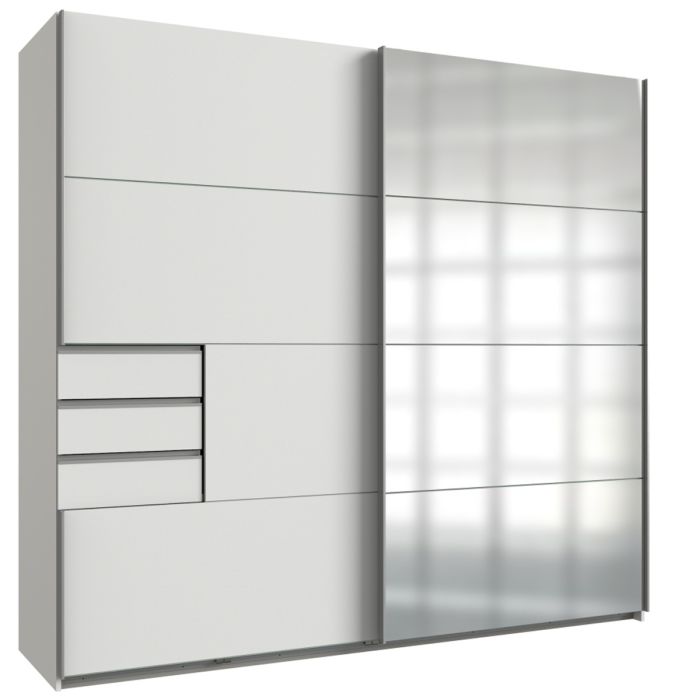 Sliding Wardrobe - SOGO 2 Door Wardrobe White 225cm