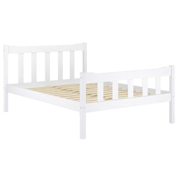 Double Bed - HARLAN Wooden 4ft6 Bed White