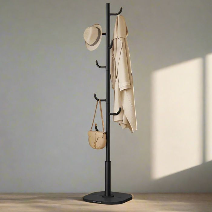 YAVONTE Coat Rack Tall Cactus-Shaped Stand with 8 Hooks - Natural