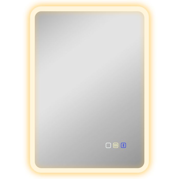HERON 50 x 70 cm Backlit Illuminated Bathroom Mirror Silver Tone