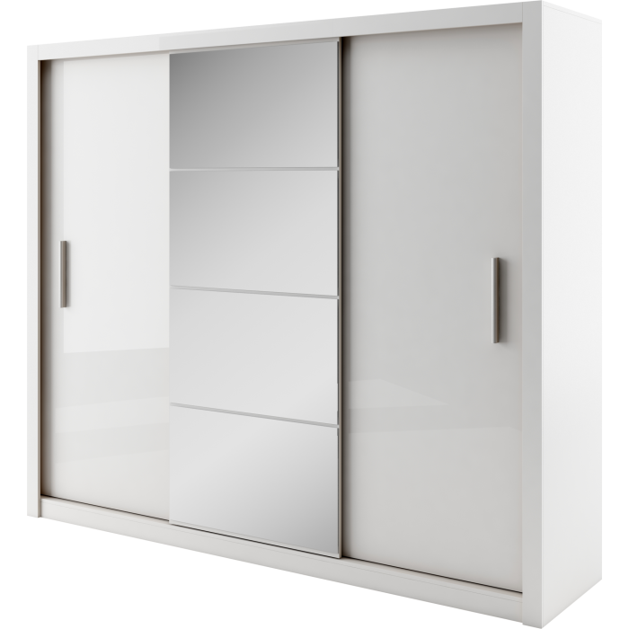 Bravo-01 Sliding Door Wardrobe 250cm - White Matt