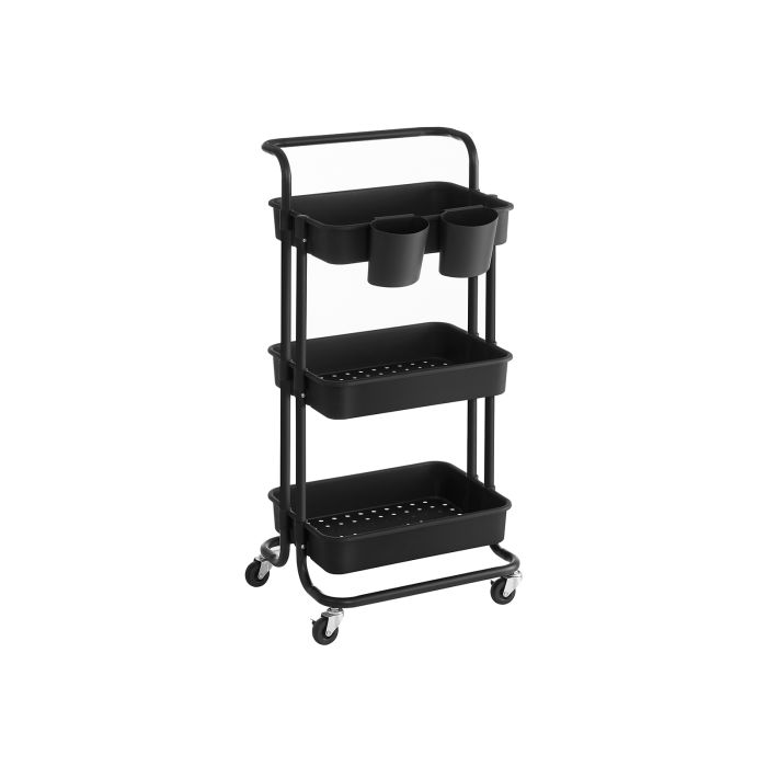 3-Tier Storage Cart Black