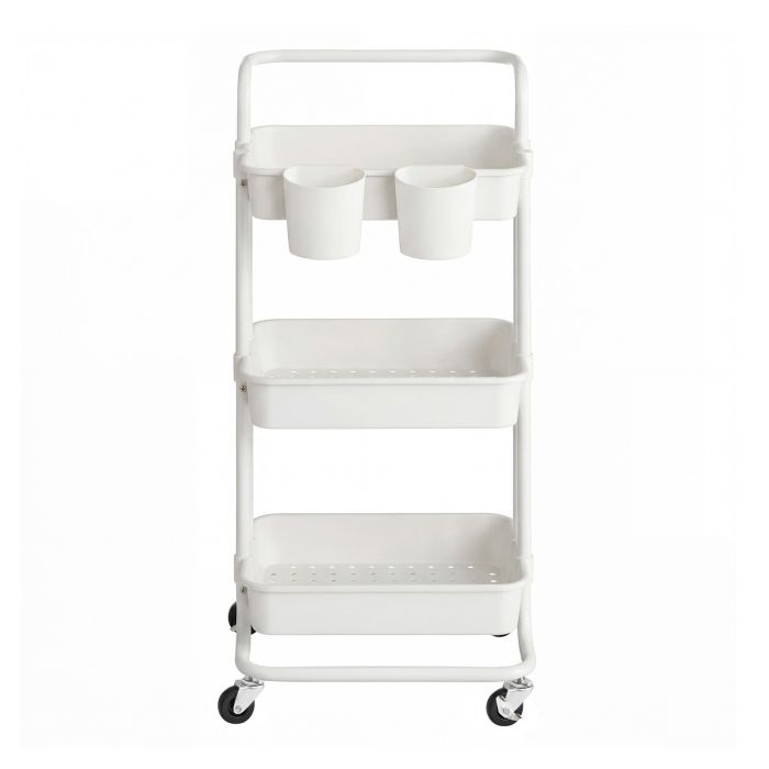 EATON 3 Tier Mobile Storage Trolley with Handle - White