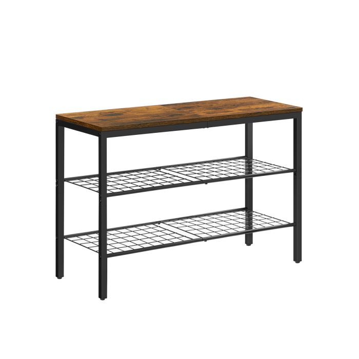 Industrial Brown Shoe Organizer 3-tier Storage Rack