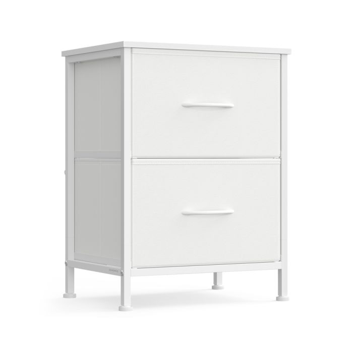 SILVERDEN Bedside Table with 2 Non-Woven Fabric Drawers - White
