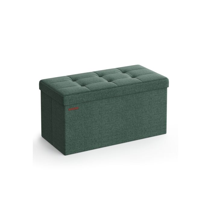 Storage Ottoman - VELSO Foldable Storage Ottoman 38 x 76 x 38 cm Retro Green