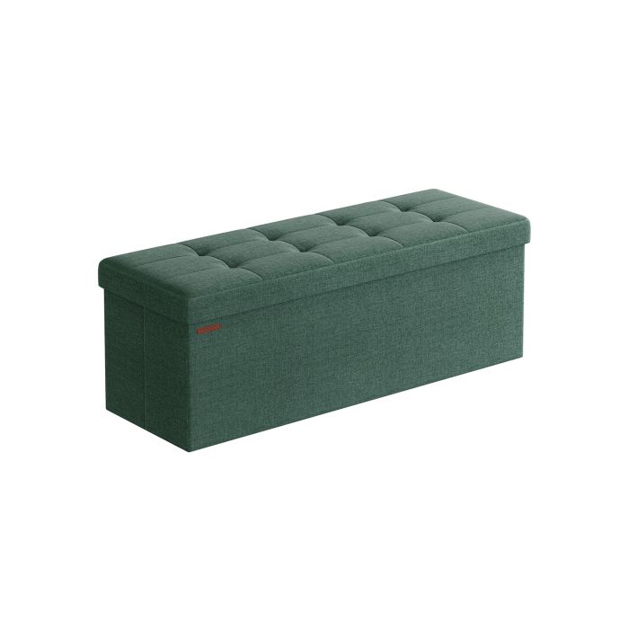 Storage Ottoman - VELSO Foldable Storage Ottoman 38 x 110 x 38 cm Retro Green