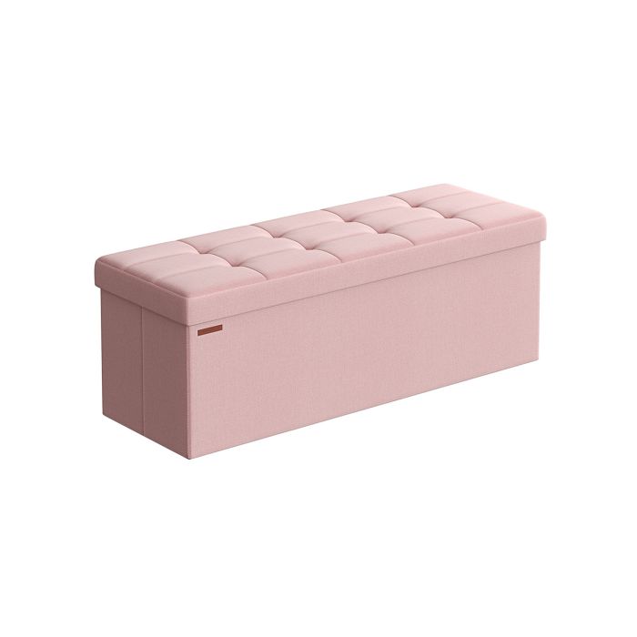 Storage Ottoman - VELSO Foldable Storage Ottoman 38 x 110 x 38 cm - Jelly Pink