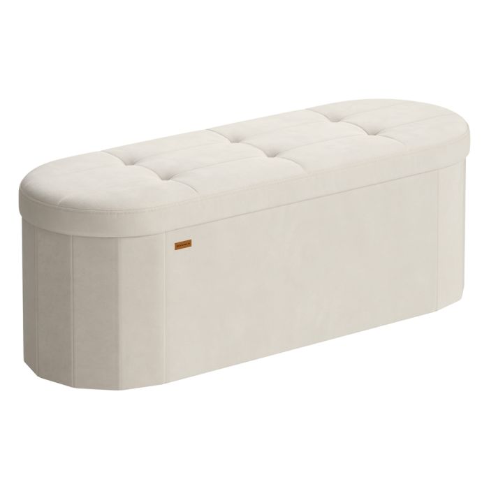 WALHAM Storage Ottoman Bench 110L - Cream White
